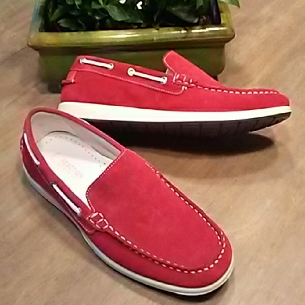 Kenneth Cole Reaction men's red suede shoes.